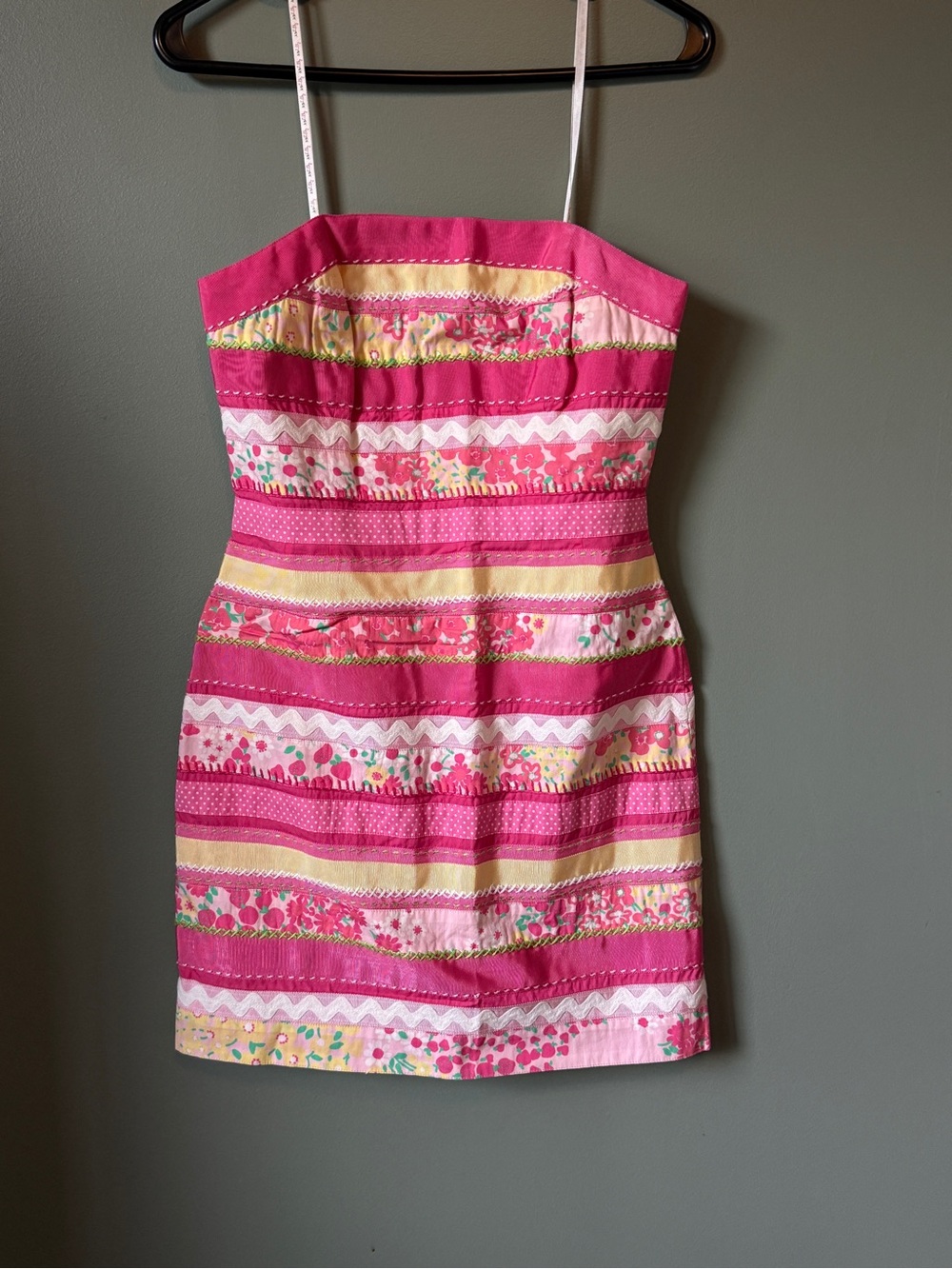 Vintage Lilly Pulitzer - Strapless Ribbon Dress - Size 2